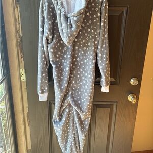Women's Gray Star Pajama Onesie